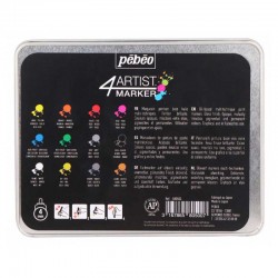 SET 12 COLOR 4ARTIST MARKER 4 MM OIL-BASED PAINT MARKER METTAL BOX SET 12 COLOR 4ARTIST MARKER 4 MM OIL-BASED PAINT MARKER METTAL BOX